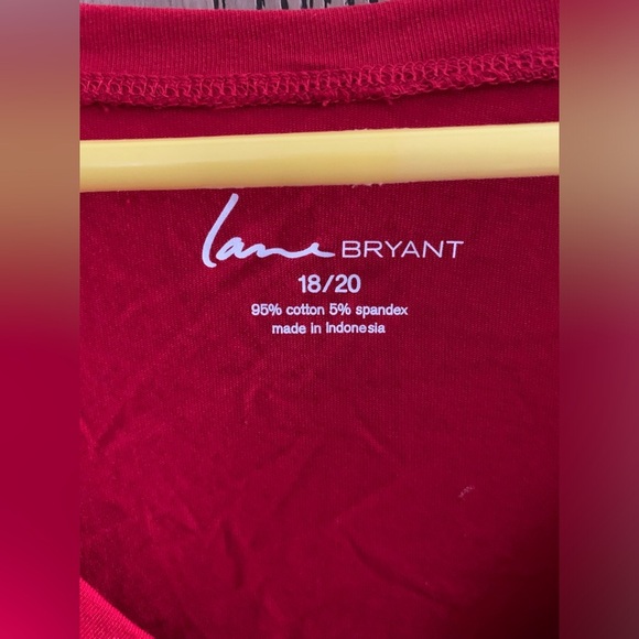 NWT Lane Bryant Bold Red Long Sleeve Tee - Picture 5 of 5